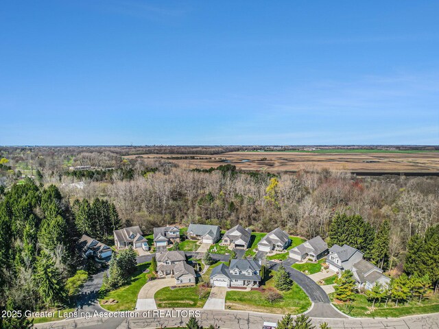 aerial view with a residential view