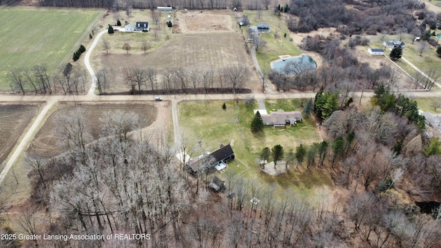 bird's eye view featuring a rural view