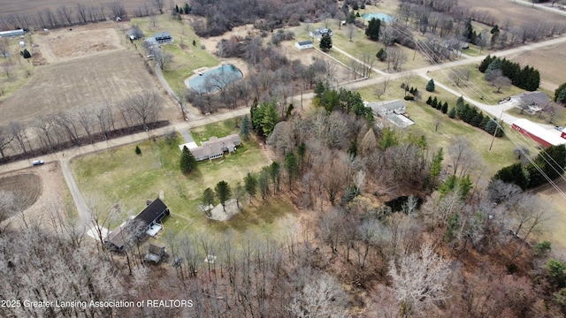 bird's eye view with a rural view