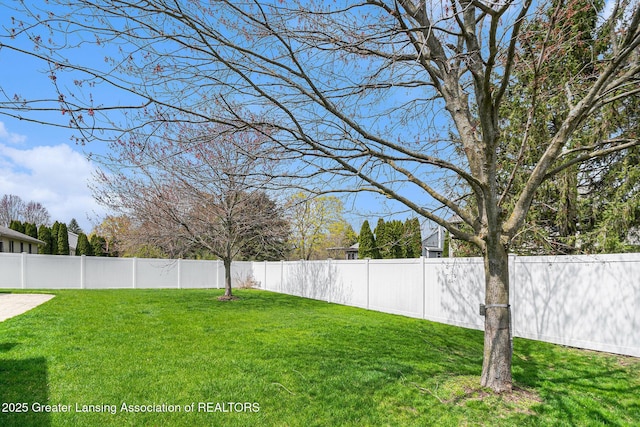 view of yard featuring fence