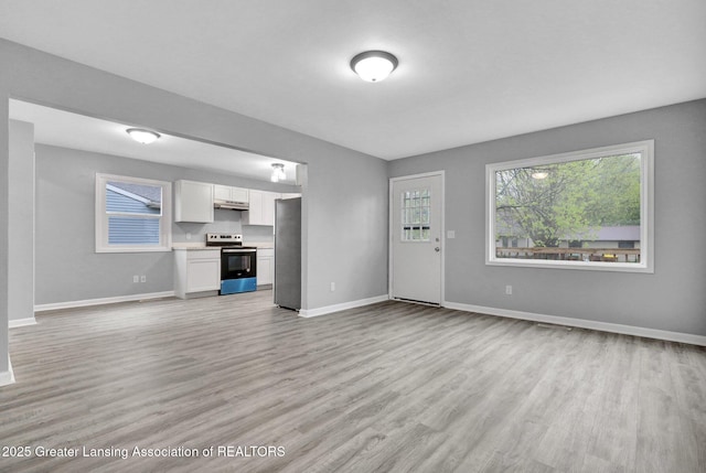 2619 Schippell St, Holt, MI 48842 - unfurnished living room with light wood-style floors and baseboards