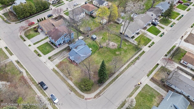 aerial view with a residential view