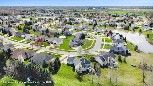 12714 Ospreys Way, Dewitt, MI 48820 - birds eye view of property featuring a water view and a residential view