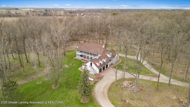 1785 N Williamston Rd, Williamston, MI 48895 - bird's eye view featuring a view of trees