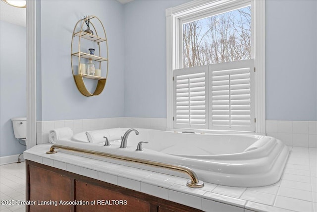 1785 N Williamston Rd, Williamston, MI 48895 - full bath featuring a bath and tile patterned floors
