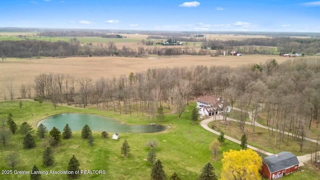 1785 N Williamston Rd, Williamston, MI 48895 - bird's eye view with a rural view and a water view