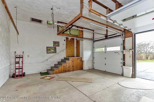 garage with visible vents