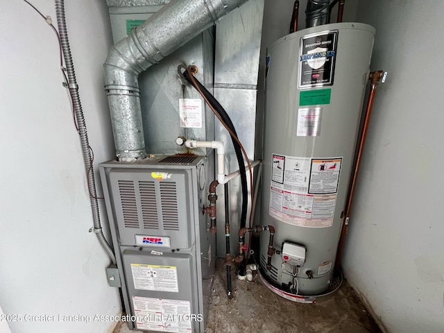 utilities featuring heating unit and water heater