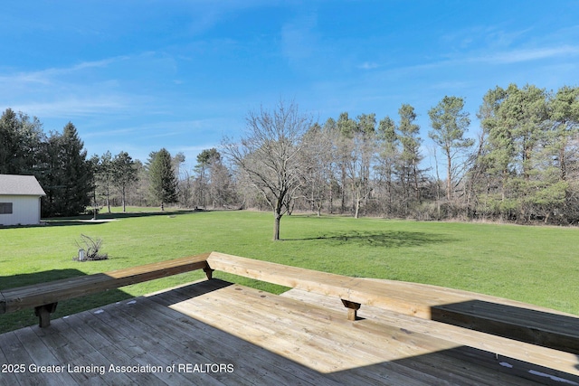 11267 Jarvis Hwy, Dimondale, MI 48821 - wooden terrace with a yard
