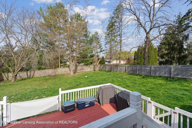 1310 Schavey Rd, Dewitt, MI 48820 - deck with a fenced backyard and a lawn