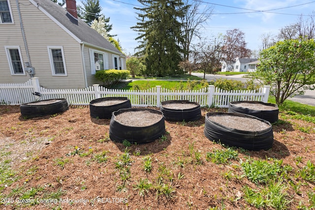 view of yard with fence