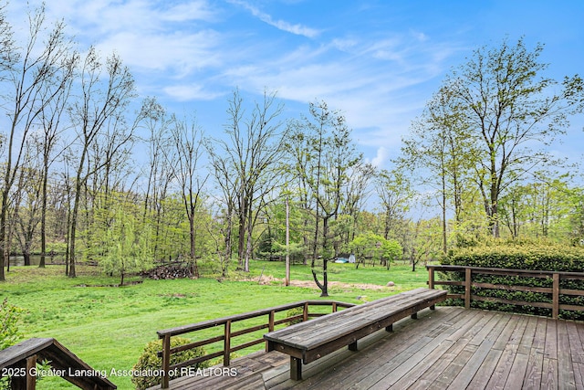 6528 Old River Trl, Lansing, MI 48917 - deck with a lawn