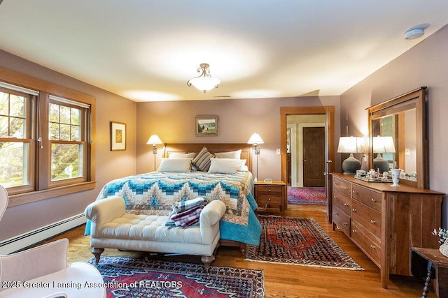 620 Ardson Rd, East Lansing, MI 48823 - bedroom with a baseboard radiator and wood finished floors