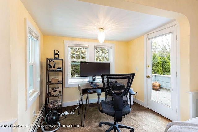 620 Ardson Rd, East Lansing, MI 48823 - home office featuring plenty of natural light, carpet flooring, and baseboards