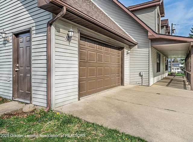 garage with driveway