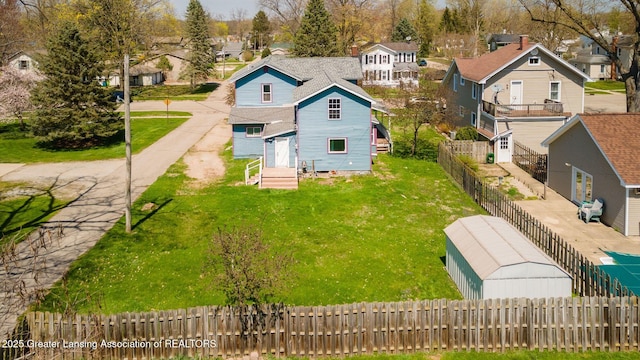 bird's eye view with a residential view