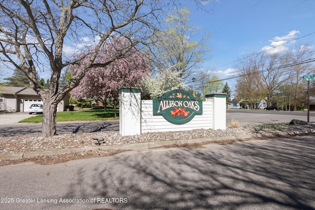 view of community sign