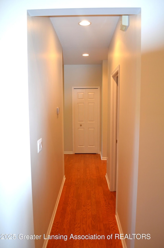 3401 N Burwick Dr, Port Huron, MI 48060 - hall with wood finished floors, baseboards, and recessed lighting