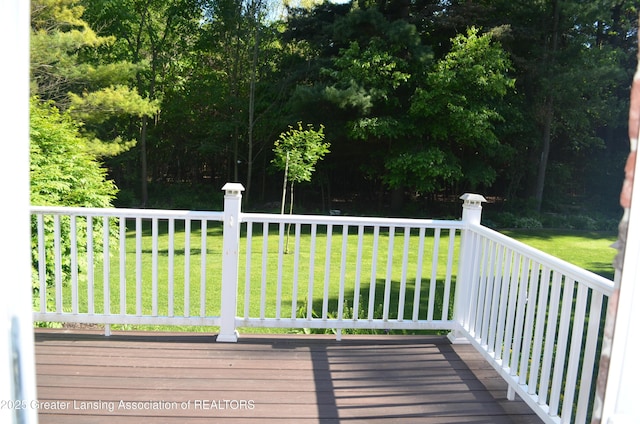 3401 N Burwick Dr, Port Huron, MI 48060 - wooden deck with a lawn