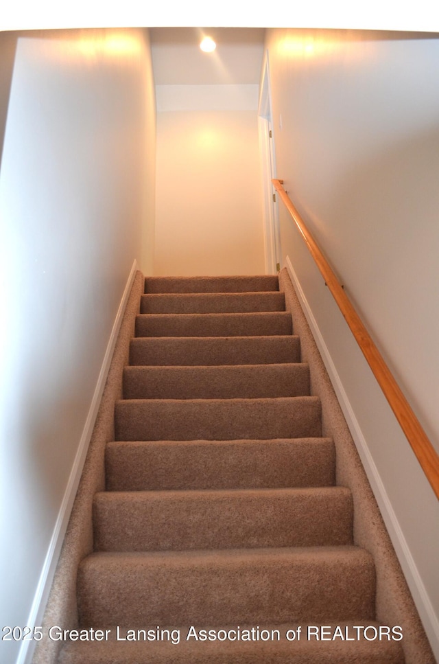 3401 N Burwick Dr, Port Huron, MI 48060 - stairway with baseboards, recessed lighting, and carpet