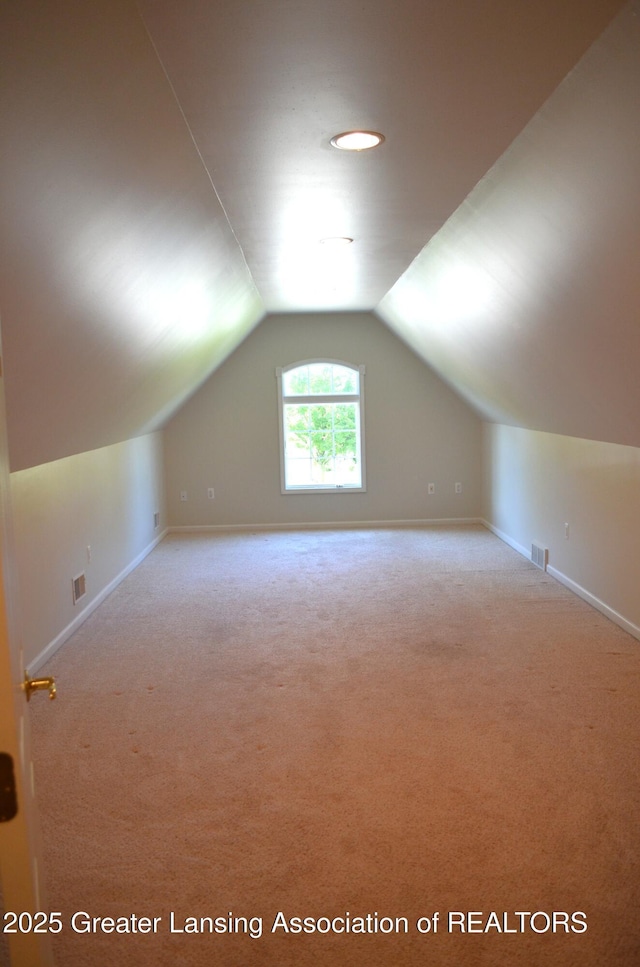 3401 N Burwick Dr, Port Huron, MI 48060 - bonus room featuring lofted ceiling, carpet flooring, and baseboards