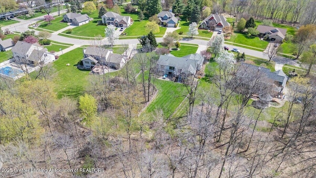 drone / aerial view with a residential view