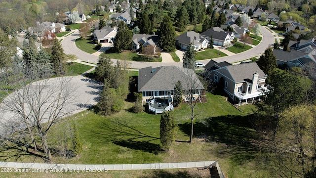 drone / aerial view with a residential view