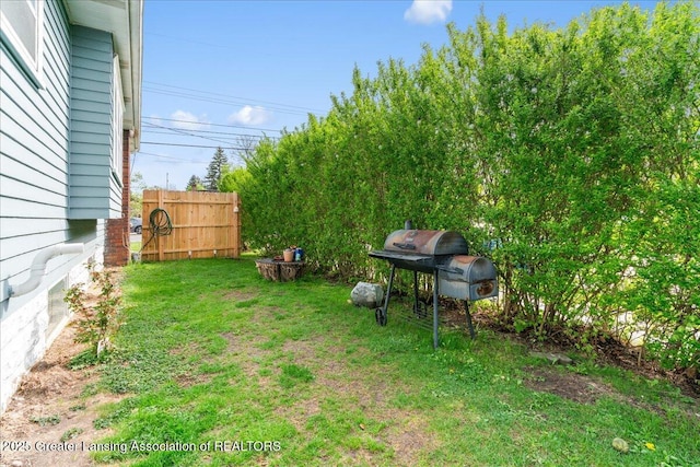 view of yard with fence