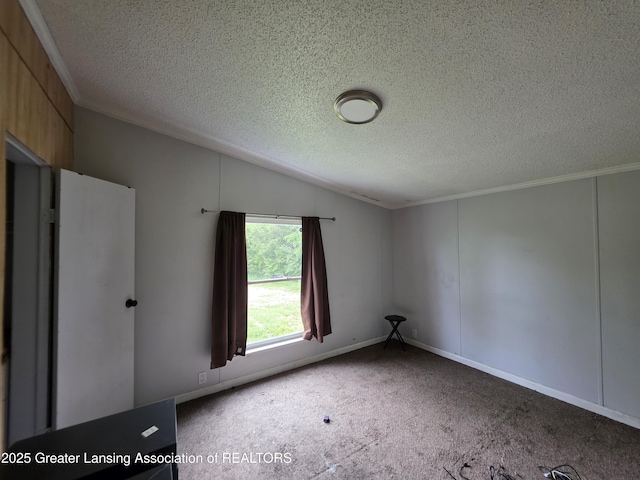 9304-9306 Parkhurst Hwy, Addison, MI 49220 - carpeted spare room featuring crown molding and a textured ceiling