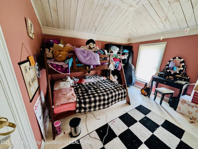 interior space featuring wooden ceiling
