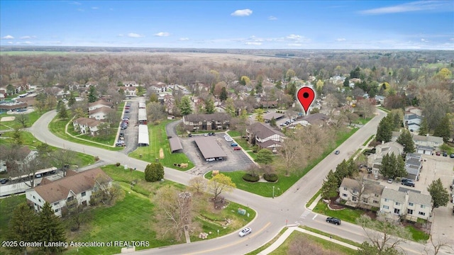 bird's eye view with a residential view