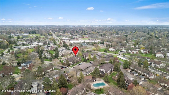 birds eye view of property featuring a residential view