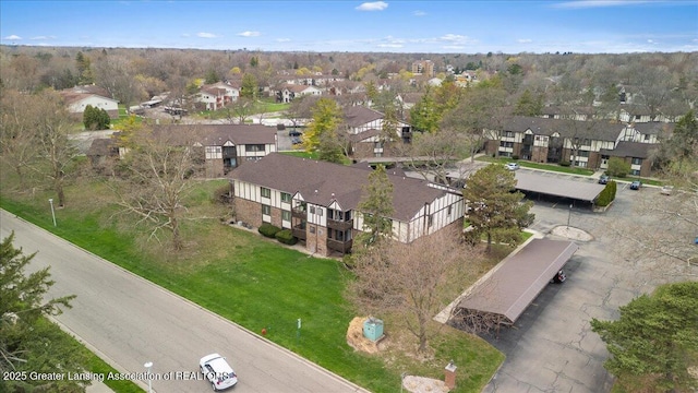 aerial view with a residential view