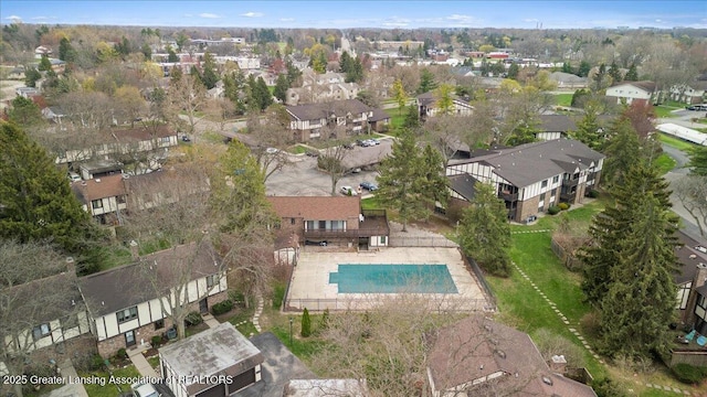 drone / aerial view with a residential view