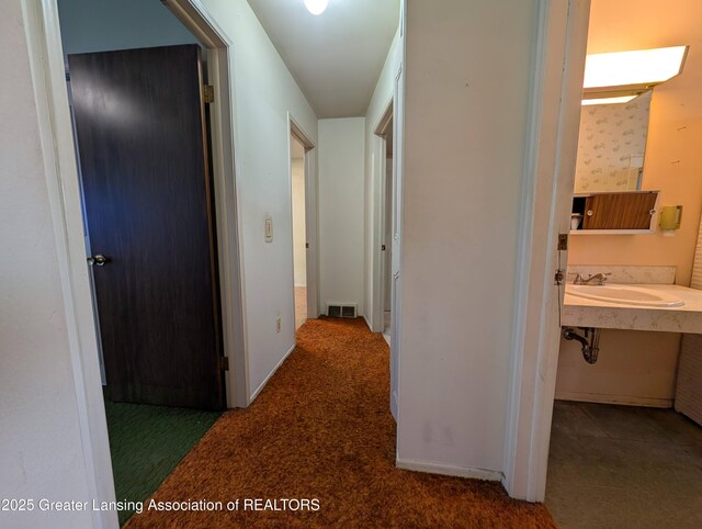 3536 Maybel St, Lansing, MI 48911 - corridor with a sink and carpet