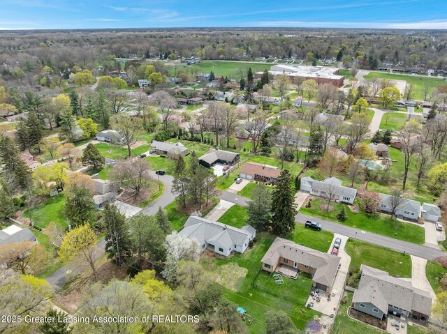 bird's eye view with a residential view