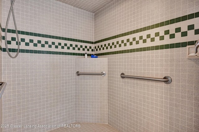 full bath featuring tiled shower
