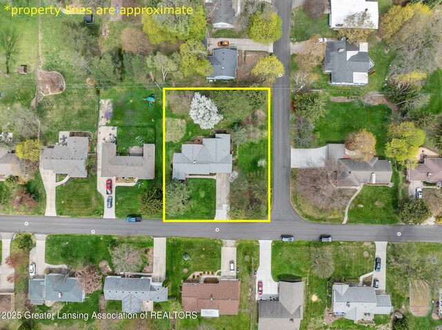 aerial view featuring a residential view
