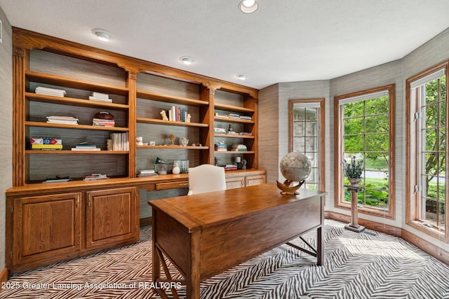 3641 Beech Tree Ln, Okemos, MI 48864 - office area with baseboards and recessed lighting
