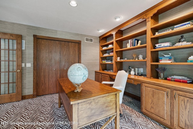 3641 Beech Tree Ln, Okemos, MI 48864 - office with built in study area and recessed lighting