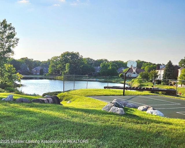 3641 Beech Tree Ln, Okemos, MI 48864 - view of basketball court with a water view and community basketball court