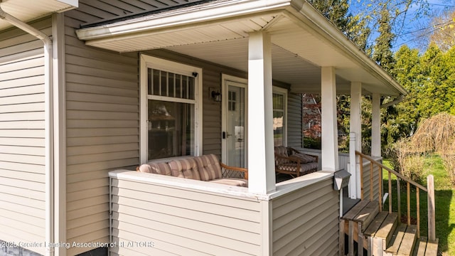 deck featuring covered porch