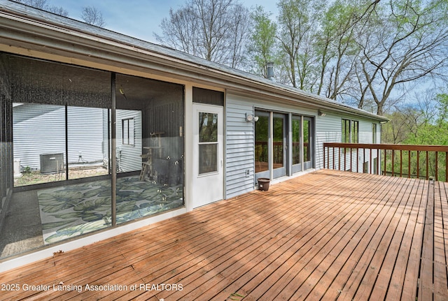 deck with central air condition unit