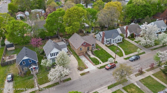 aerial view with a residential view