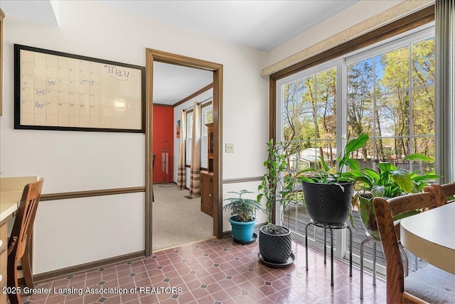 12188 Forest Meadow Dr, Perry, MI 48872 - interior space featuring baseboards and tile patterned floors