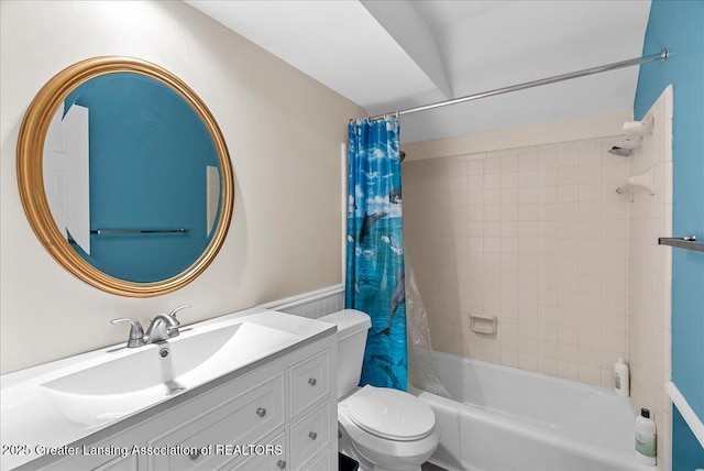 12188 Forest Meadow Dr, Perry, MI 48872 - full bath with vanity, shower / tub combo, and toilet