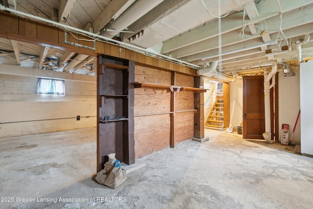 basement with stairway