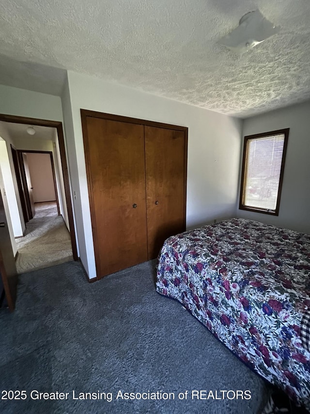 9466 W Grand River Ave, Grand Ledge, MI 48837 - carpeted bedroom with a textured ceiling and a closet