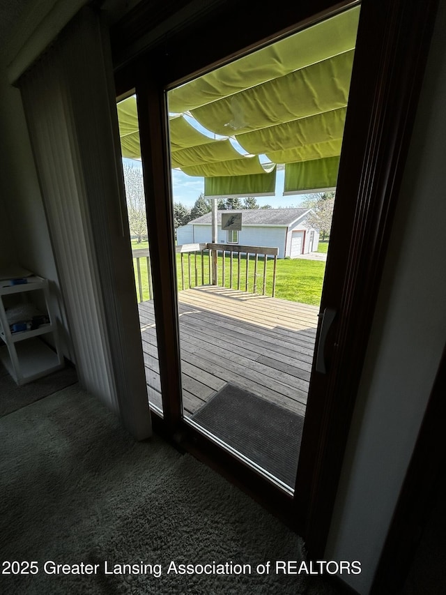 9466 W Grand River Ave, Grand Ledge, MI 48837 - doorway featuring carpet floors