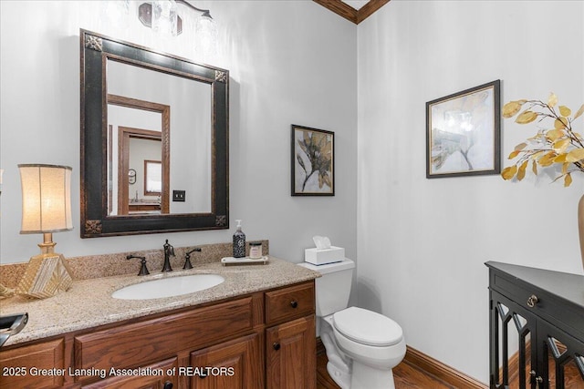 3012 Appaloosa Way, Lansing, MI 48906 - half bath featuring vanity, wood finished floors, and toilet